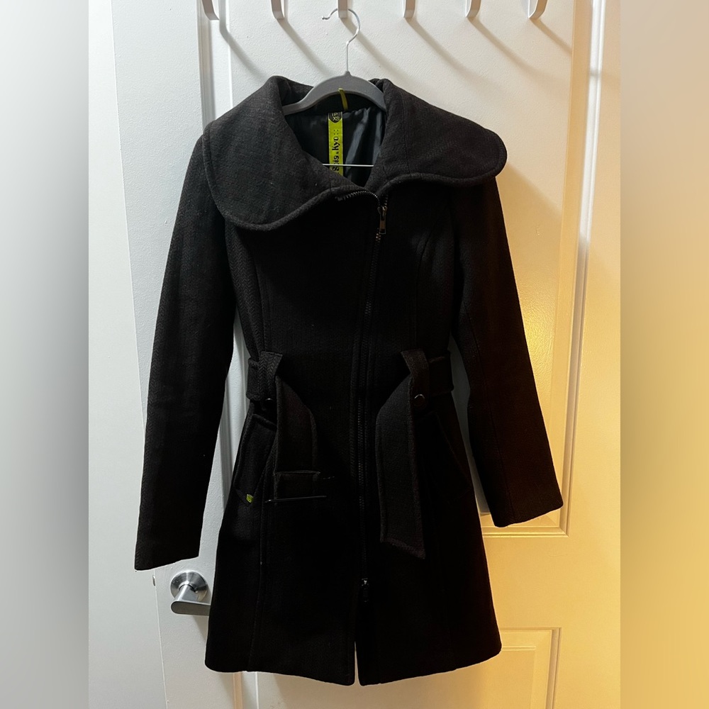Soïa & Kyo | Brown Coat With Belt | 60% Wool